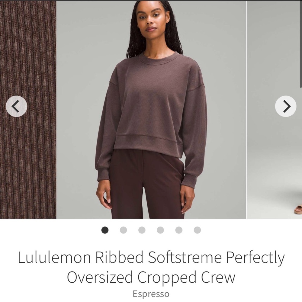 Lululemon Softstreme cropped pullover ribbed espr… - image 1